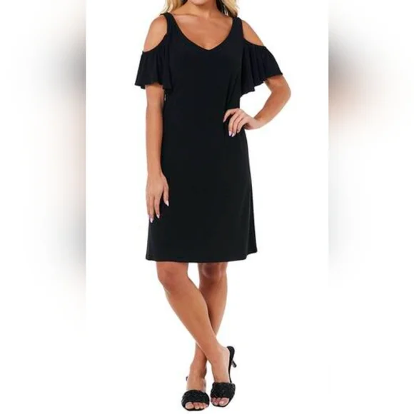 MSK | Dresses | Petite Black Coldshoulder Dress | Poshmark